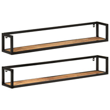 Wandschappen 110X17X17 Cm Massief Mangohout En Ijzer 110 cm