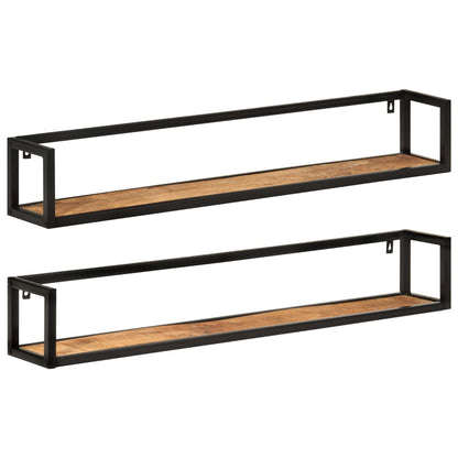 Wandschappen 110X17X17 Cm Massief Mangohout En Ijzer 110 cm