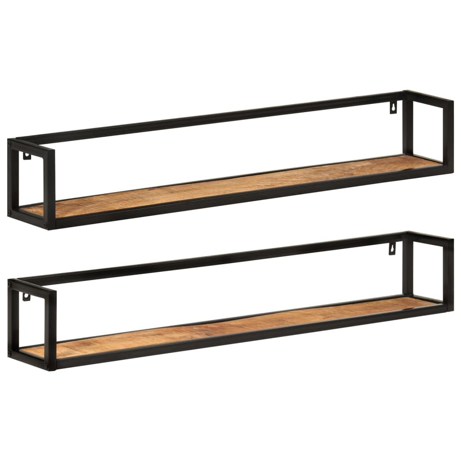 Wandschappen 110X17X17 Cm Massief Mangohout En Ijzer 110 cm