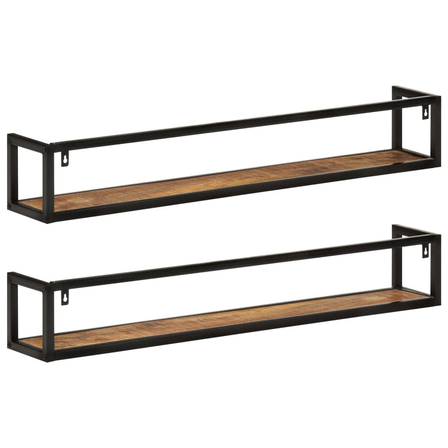 Wandschappen 110X17X17 Cm Massief Mangohout En Ijzer 110 cm