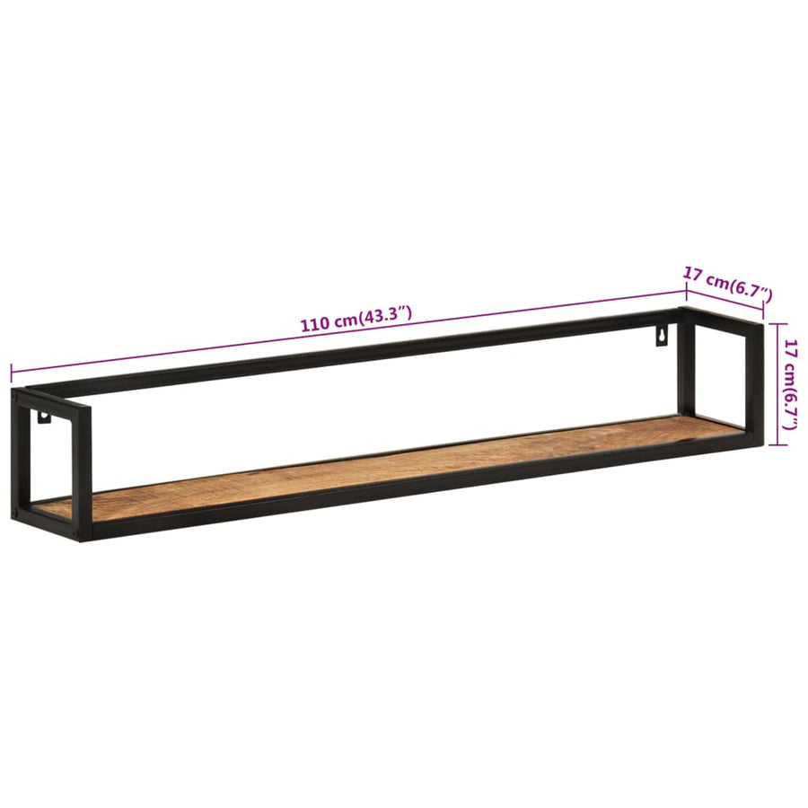 Wandschappen 110X17X17 Cm Massief Mangohout En Ijzer 110 cm