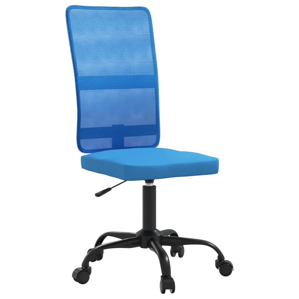 Kantoorstoel verstelbare hoogte mesh stof blauw