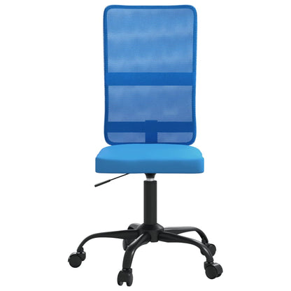 Kantoorstoel verstelbare hoogte mesh stof blauw