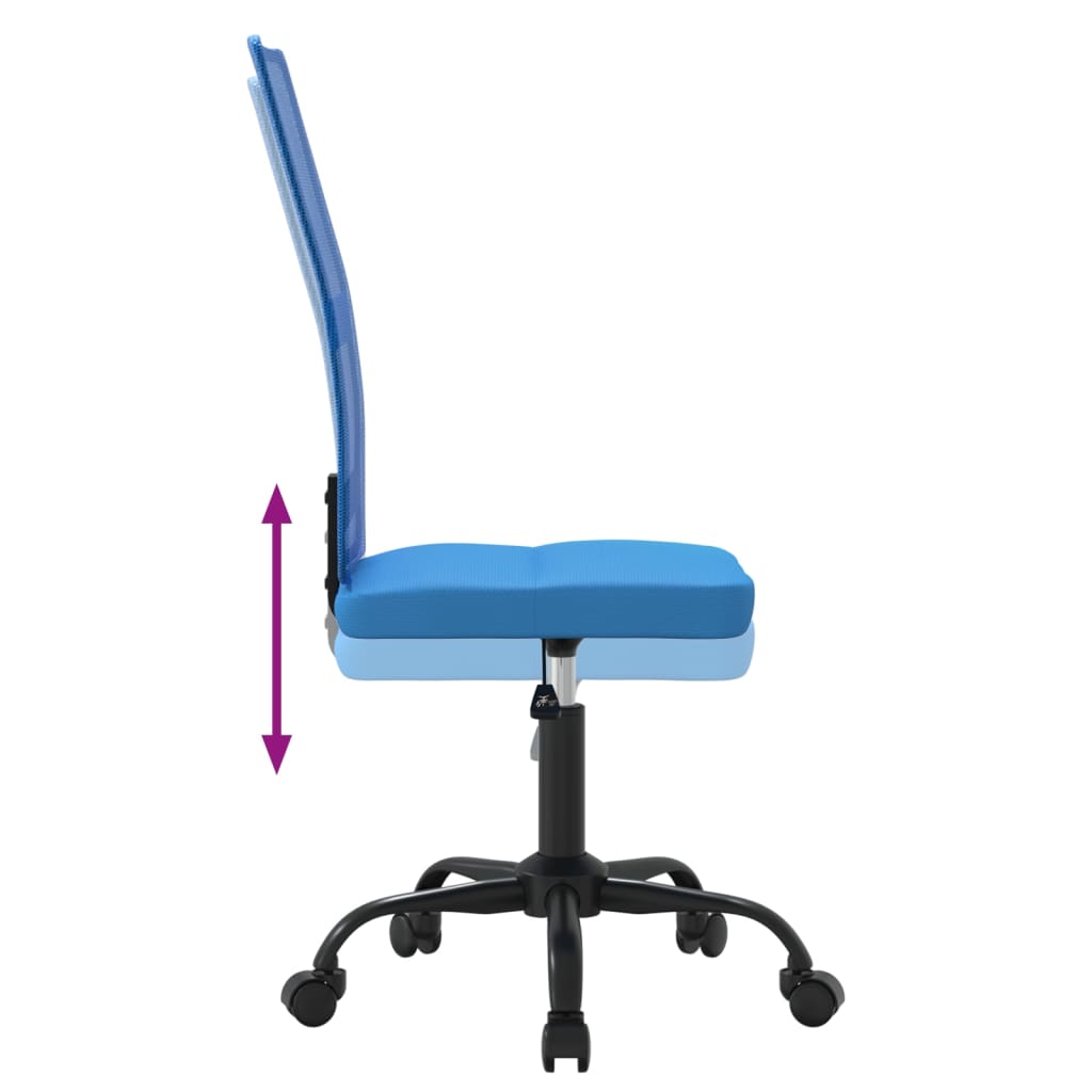 Kantoorstoel verstelbare hoogte mesh stof blauw