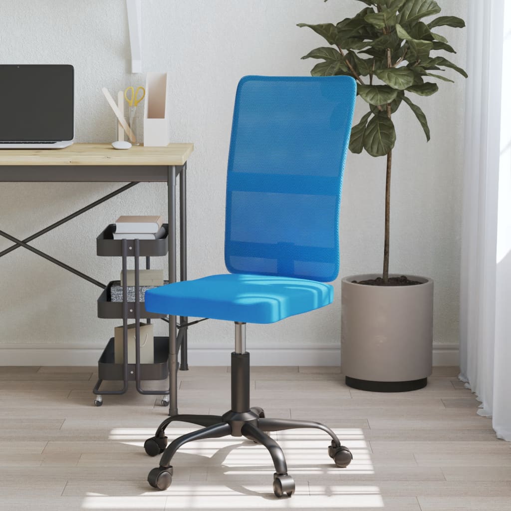Kantoorstoel verstelbare hoogte mesh stof blauw