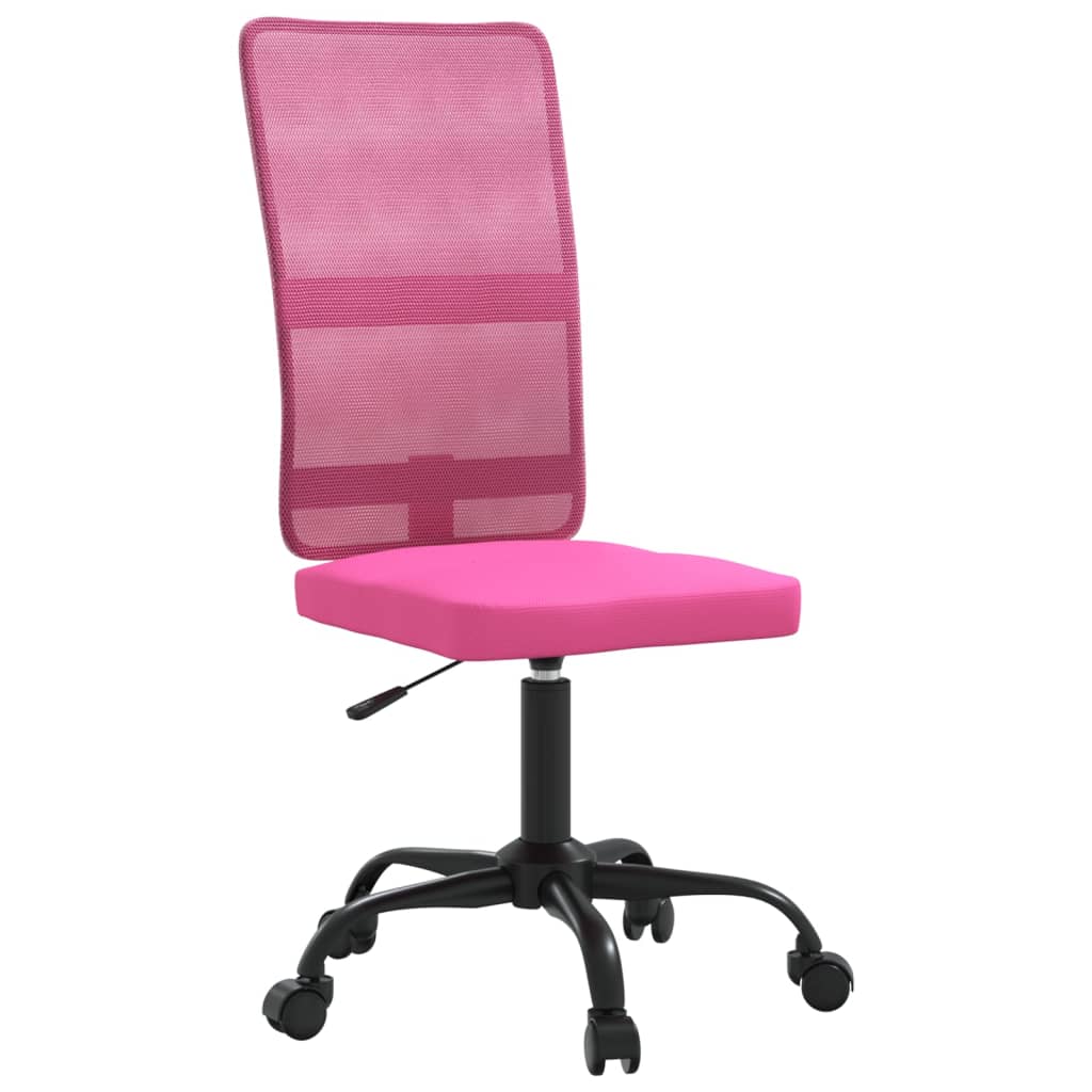 Kantoorstoel verstelbare hoogte mesh stof roze