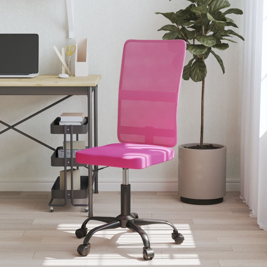 Kantoorstoel verstelbare hoogte mesh stof roze