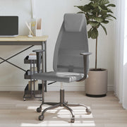 Kantoorstoel 67x68x105-115 cm grijs mesh kunstleer