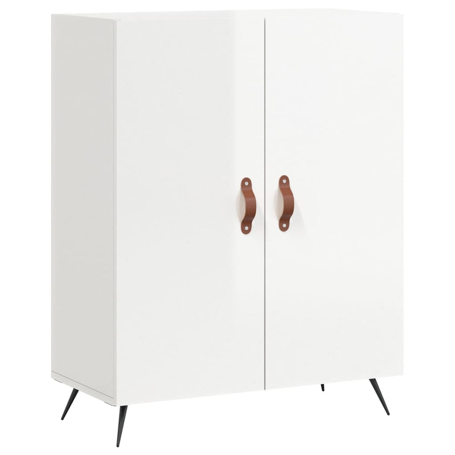 Dressoir 69,5X34X90 Cm Bewerkt Hout Hoogglans Wit
