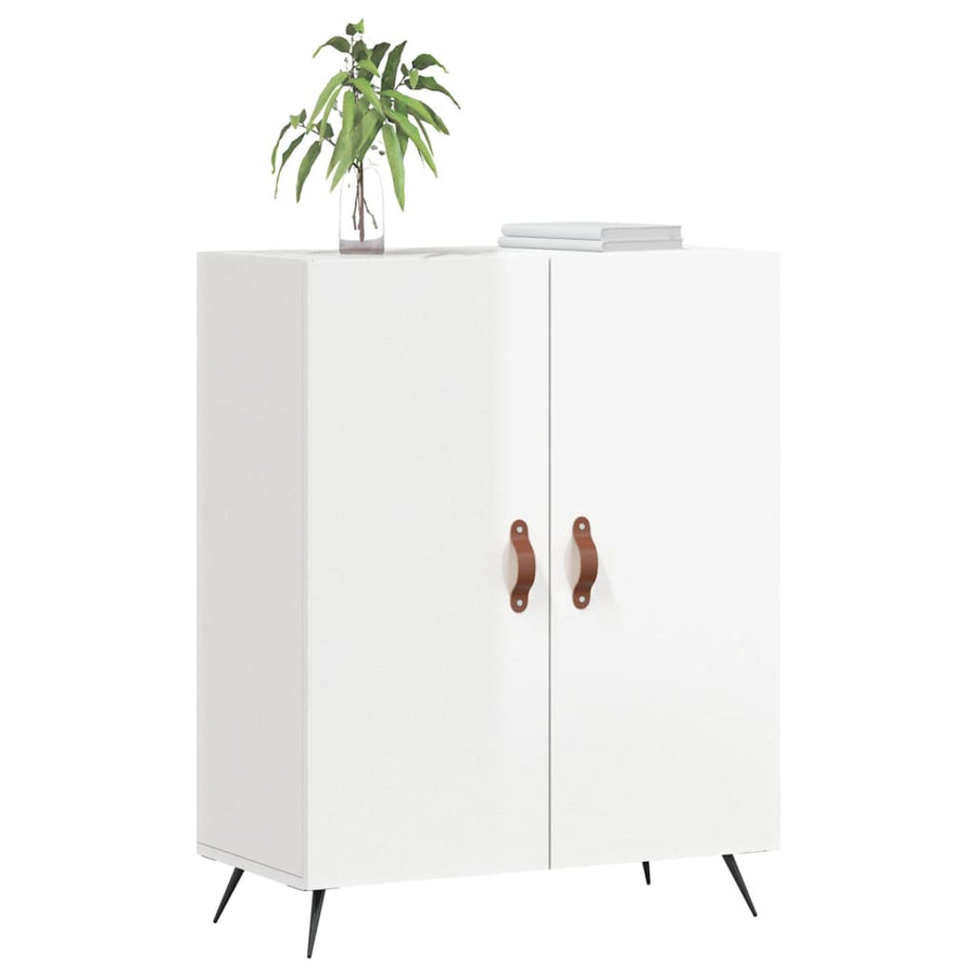 Dressoir 69,5X34X90 Cm Bewerkt Hout Hoogglans Wit