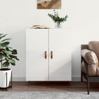 Sideboard 69.5x34x90 cm treated wood high gloss white