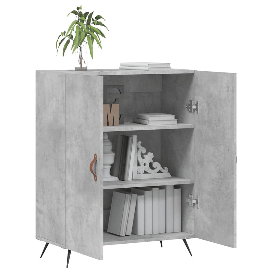 Dressoir 69,5X34X90 Cm Bewerkt Hout Betongrijs