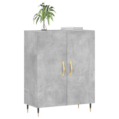 Dressoir 69,5X34X90 Cm Bewerkt Hout Betongrijs