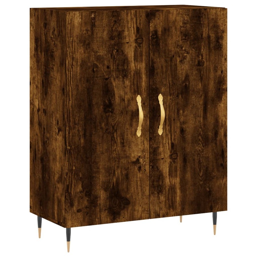 Dressoir 69,5X34X90 Cm Bewerkt Hout Gerookt Eikenkleurig