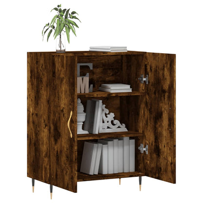 Dressoir 69,5X34X90 Cm Bewerkt Hout Gerookt Eikenkleurig