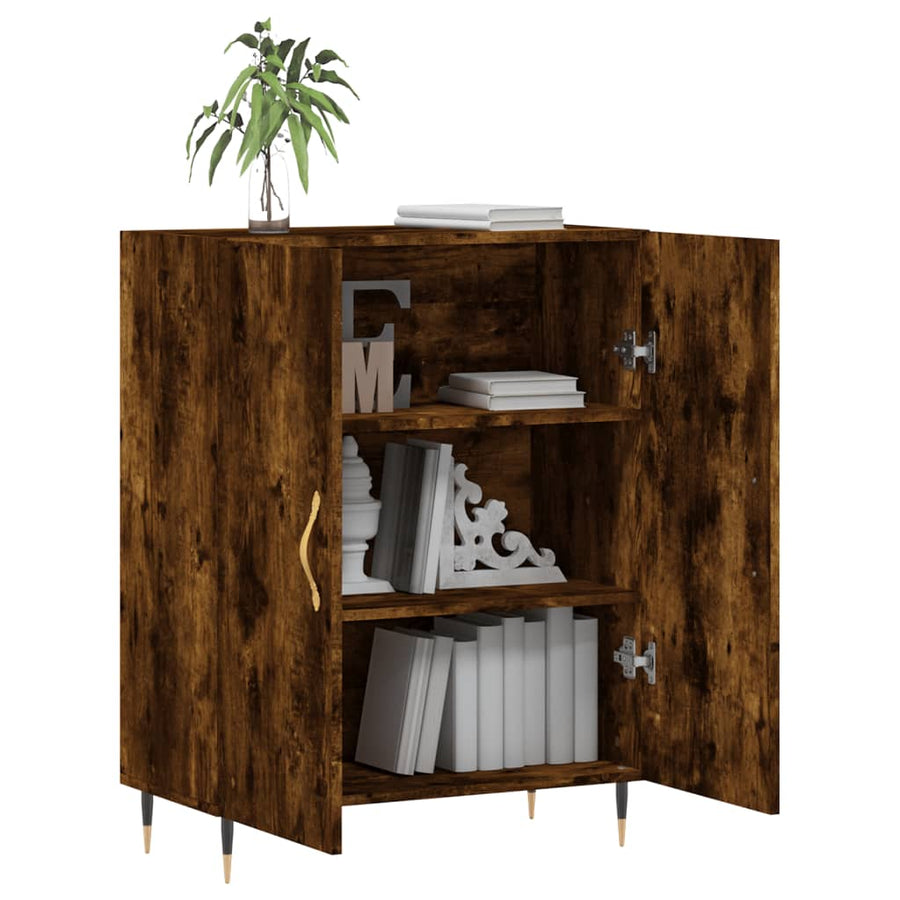 Dressoir 69,5X34X90 Cm Bewerkt Hout Gerookt Eikenkleurig