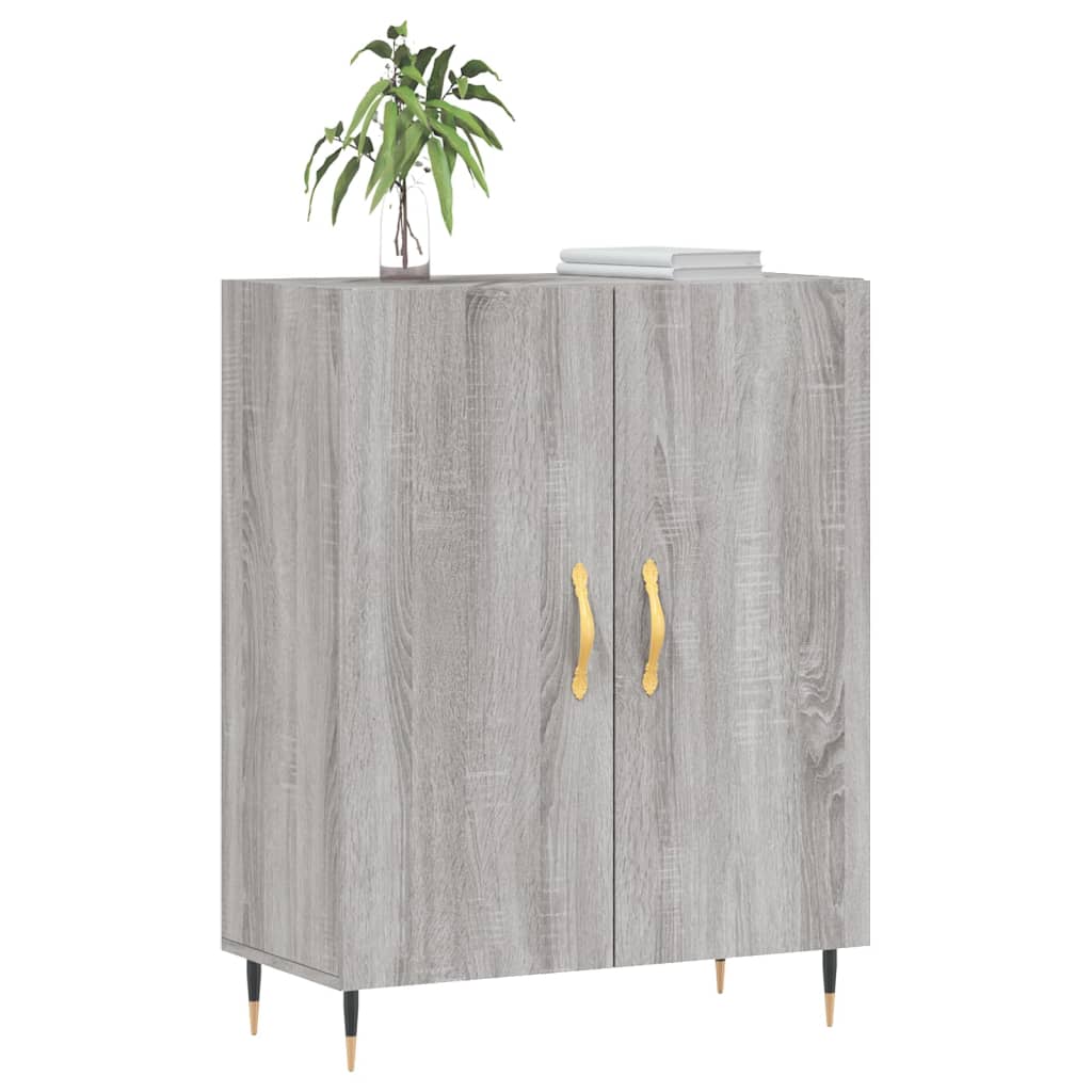 Dressoir 69,5X34X90 Cm Bewerkt Hout Grijs Sonoma Eikenkleurig