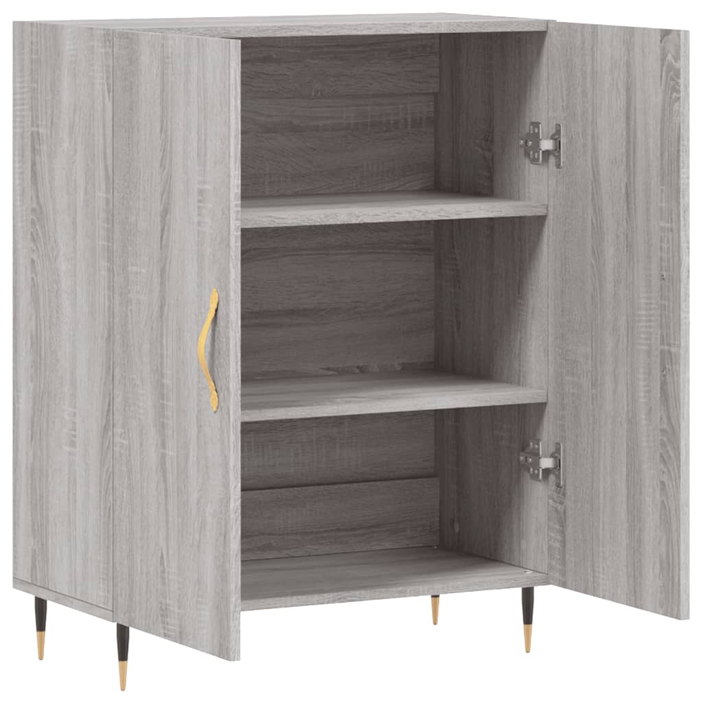 Dressoir 69,5X34X90 Cm Bewerkt Hout Grijs Sonoma Eikenkleurig