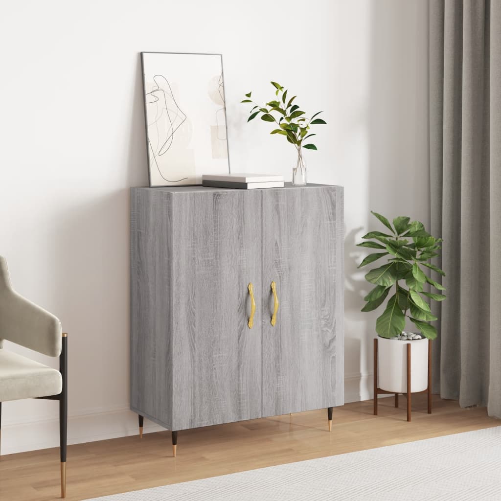 Dressoir 69,5X34X90 Cm Bewerkt Hout Grijs Sonoma Eikenkleurig