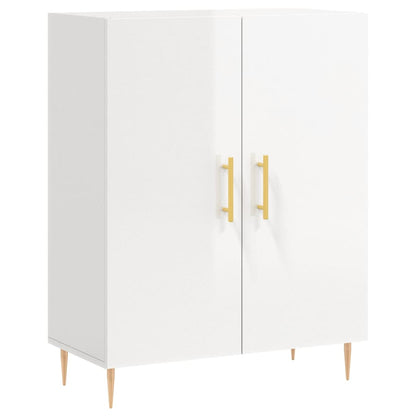 Dressoir 69,5X34X90 Cm Bewerkt Hout Hoogglans Wit