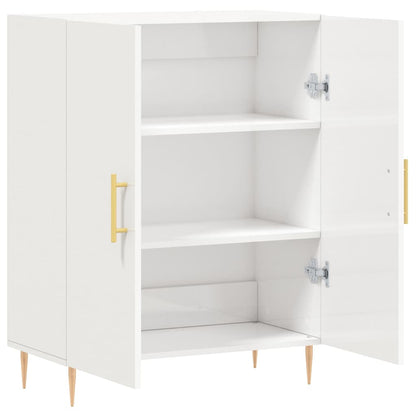 Dressoir 69,5X34X90 Cm Bewerkt Hout Hoogglans Wit