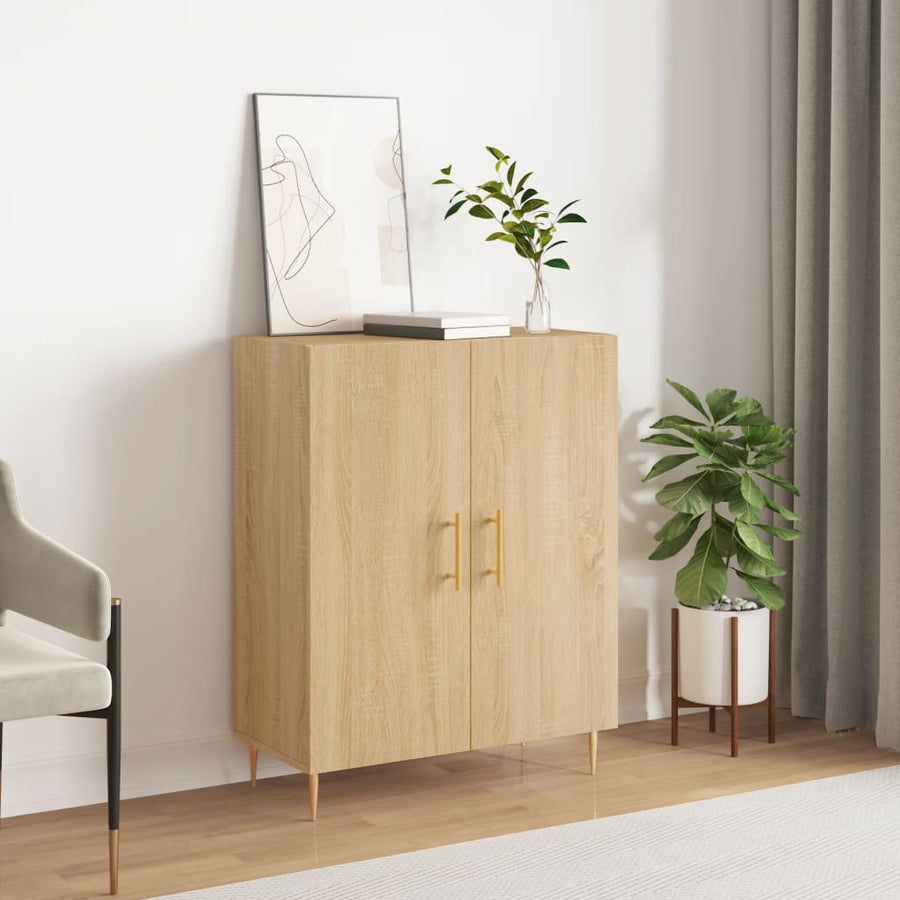 Dressoir 69,5X34X90 Cm Bewerkt Hout Sonoma Eikenkleurig