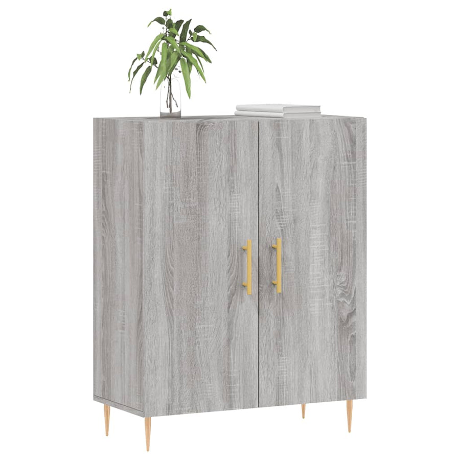 Dressoir 69,5X34X90 Cm Bewerkt Hout Grijs Sonoma Eikenkleurig