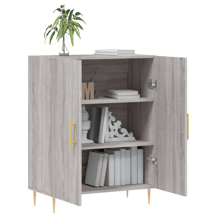 Dressoir 69,5X34X90 Cm Bewerkt Hout Grijs Sonoma Eikenkleurig