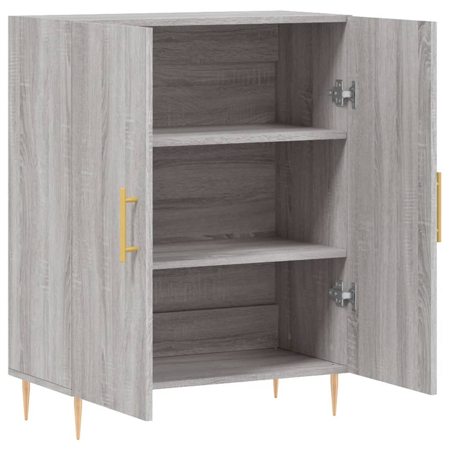 Dressoir 69,5X34X90 Cm Bewerkt Hout Grijs Sonoma Eikenkleurig