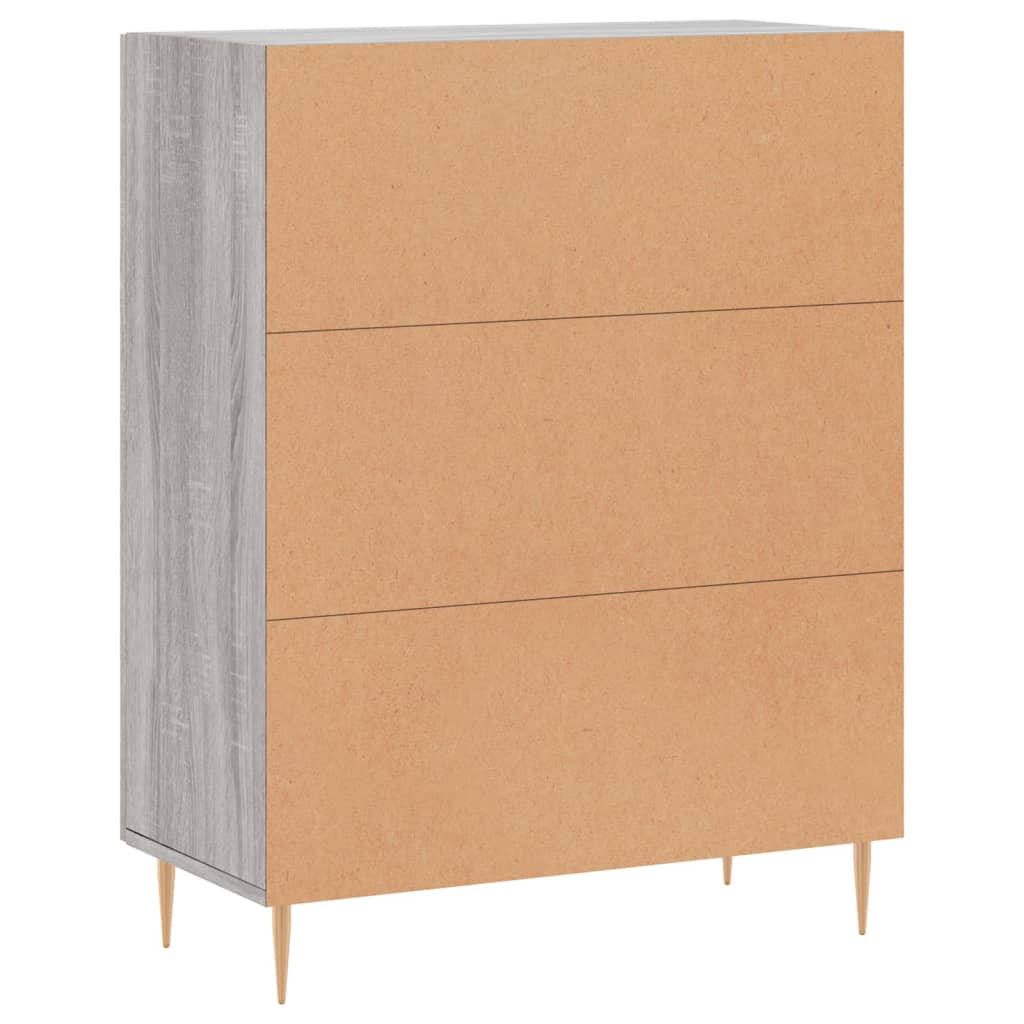 Dressoir 69,5X34X90 Cm Bewerkt Hout Grijs Sonoma Eikenkleurig