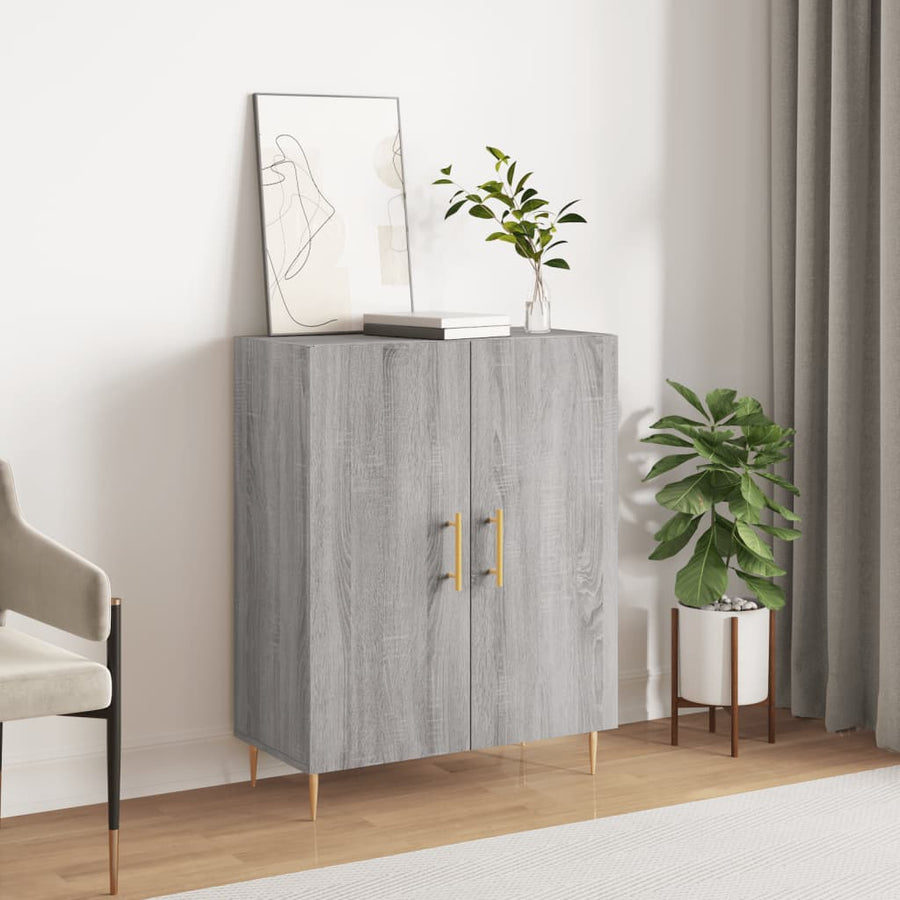 Dressoir 69,5X34X90 Cm Bewerkt Hout Grijs Sonoma Eikenkleurig