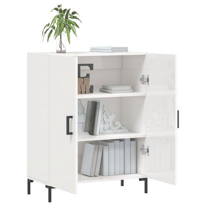 Dressoir 69,5X34X90 Cm Bewerkt Hout Hoogglans Wit