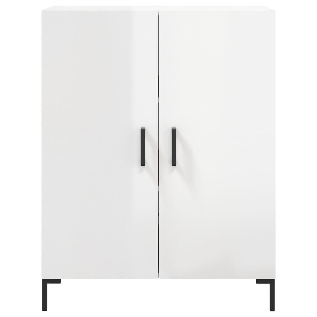 Dressoir 69,5X34X90 Cm Bewerkt Hout Hoogglans Wit
