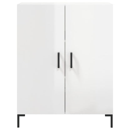 Dressoir 69,5X34X90 Cm Bewerkt Hout Hoogglans Wit