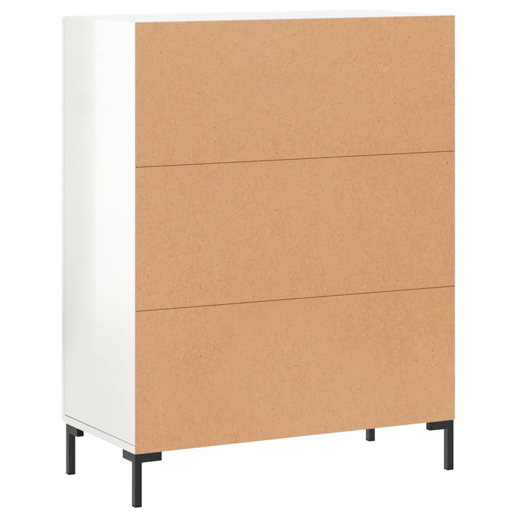 Dressoir 69,5X34X90 Cm Bewerkt Hout Hoogglans Wit