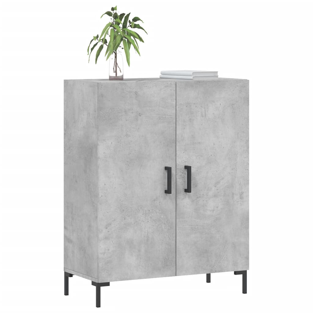 Dressoir 69,5X34X90 Cm Bewerkt Hout Betongrijs