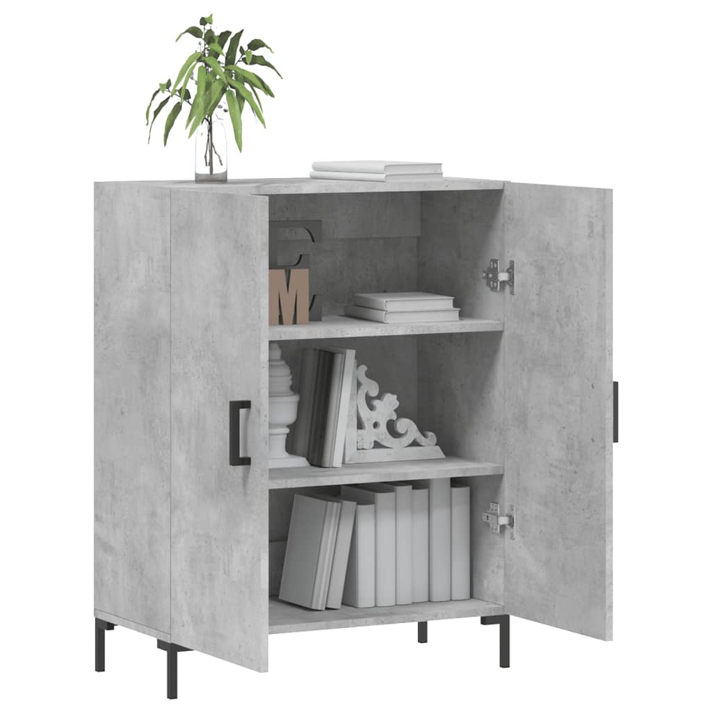 Dressoir 69,5X34X90 Cm Bewerkt Hout Betongrijs