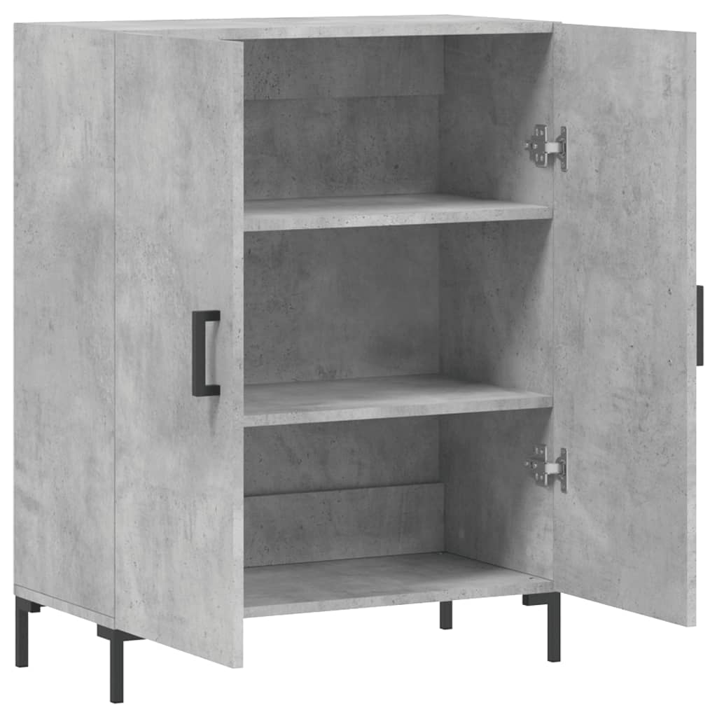Dressoir 69,5X34X90 Cm Bewerkt Hout Betongrijs