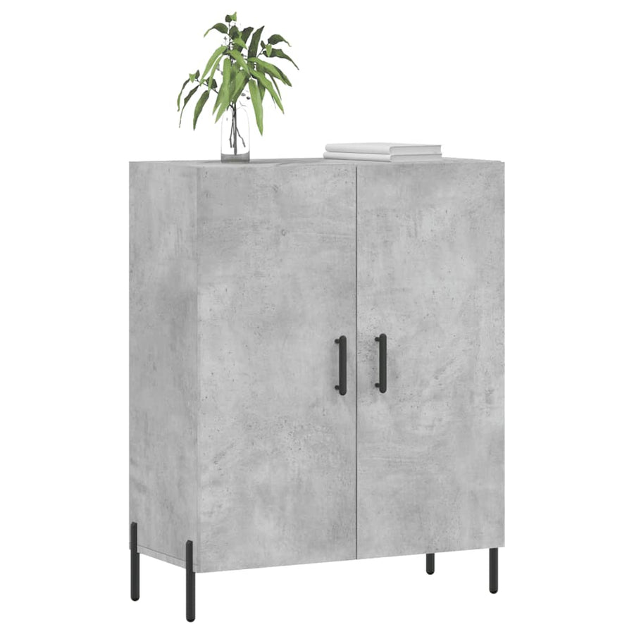 Dressoir 69,5X34X90 Cm Bewerkt Hout Betongrijs