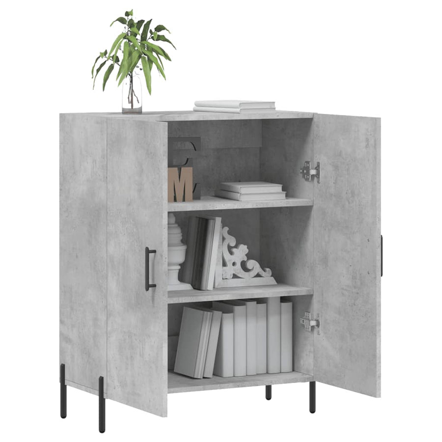 Dressoir 69,5X34X90 Cm Bewerkt Hout Betongrijs