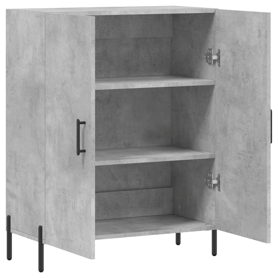 Dressoir 69,5X34X90 Cm Bewerkt Hout Betongrijs