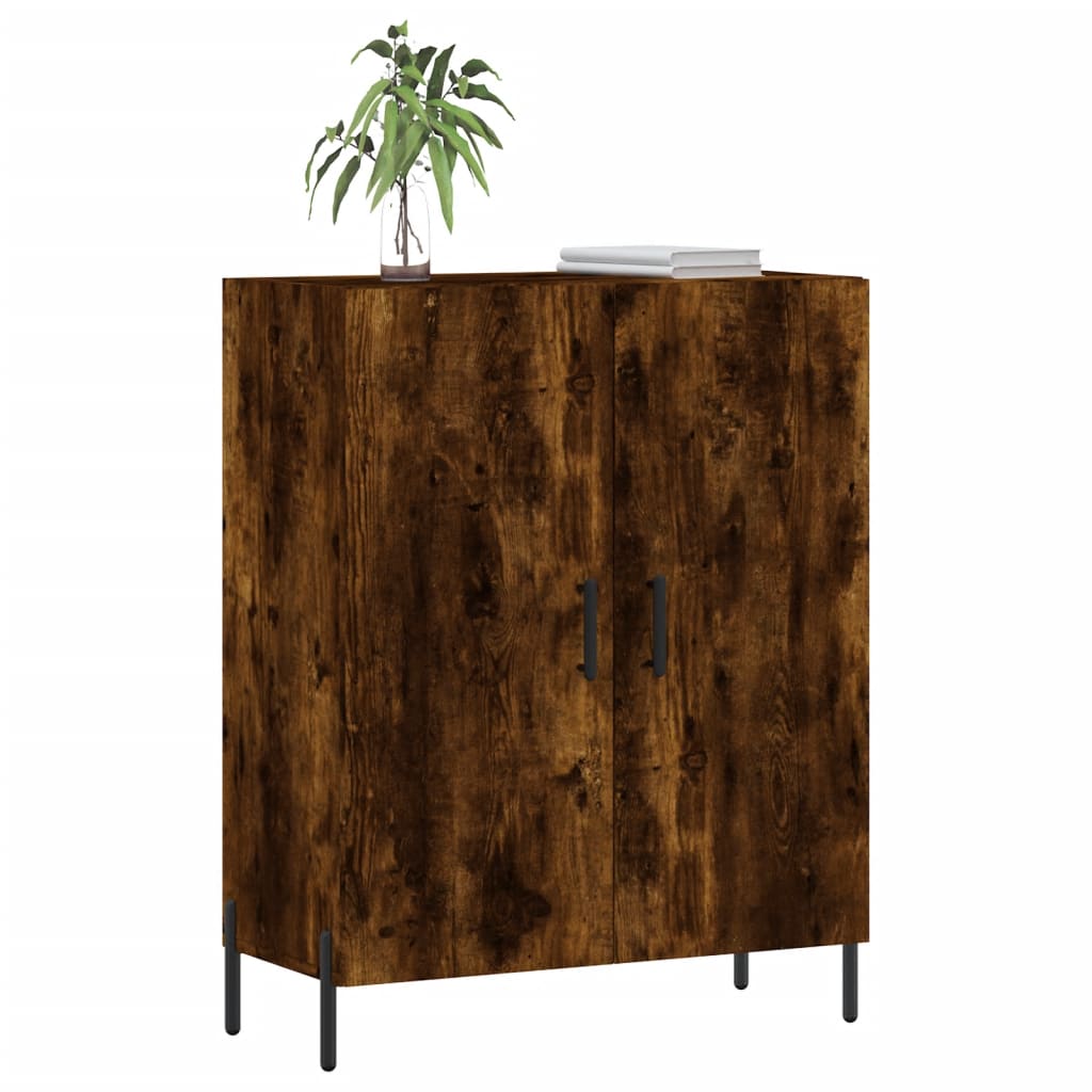 Dressoir 69,5X34X90 Cm Bewerkt Hout Gerookt Eikenkleurig