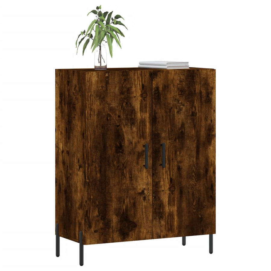 Dressoir 69,5X34X90 Cm Bewerkt Hout Gerookt Eikenkleurig