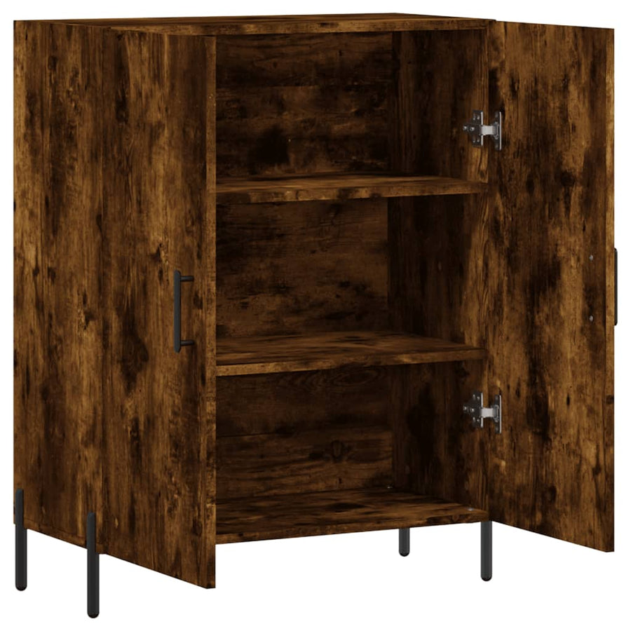 Dressoir 69,5X34X90 Cm Bewerkt Hout Gerookt Eikenkleurig