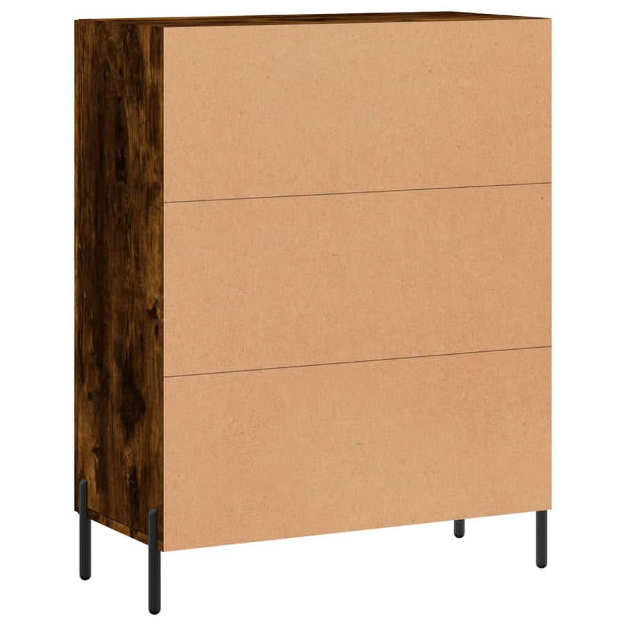 Dressoir 69,5X34X90 Cm Bewerkt Hout Gerookt Eikenkleurig
