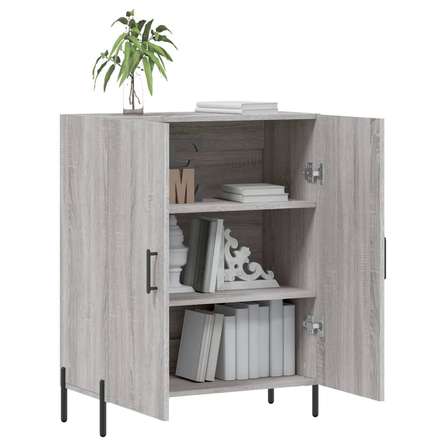 Dressoir 69,5X34X90 Cm Bewerkt Hout Grijs Sonoma Eikenkleurig