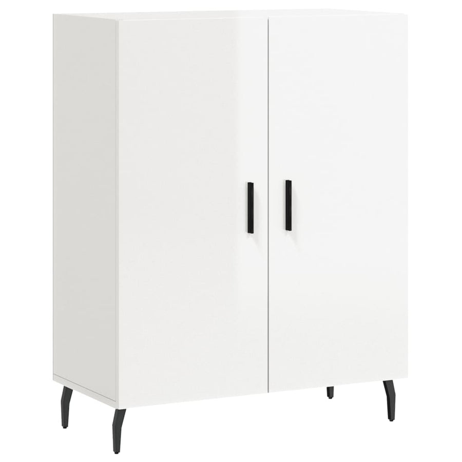 Dressoir 69,5X34X90 Cm Bewerkt Hout Hoogglans wit