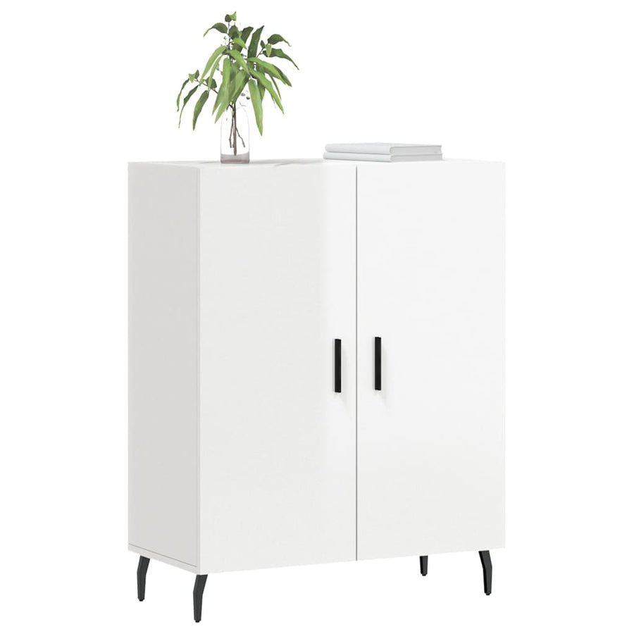 Dressoir 69,5X34X90 Cm Bewerkt Hout Hoogglans wit
