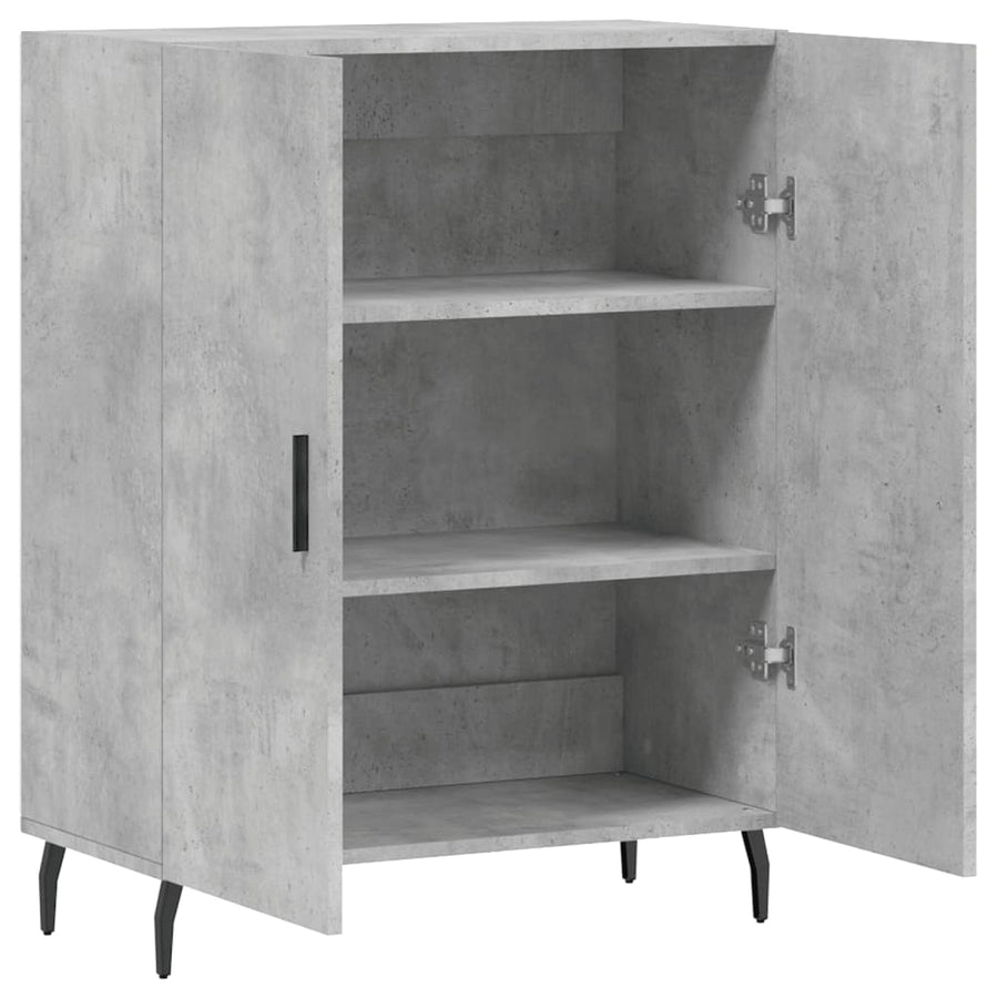 Dressoir 69,5X34X90 Cm Bewerkt Hout Betongrijs