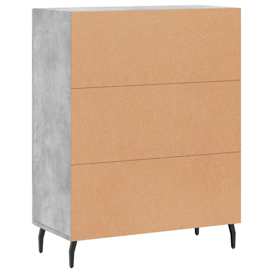Dressoir 69,5X34X90 Cm Bewerkt Hout Betongrijs